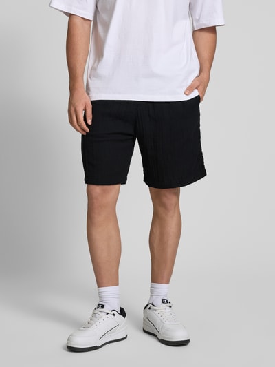 REVIEW Regular fit korte broek met elastische band Zwart - 4