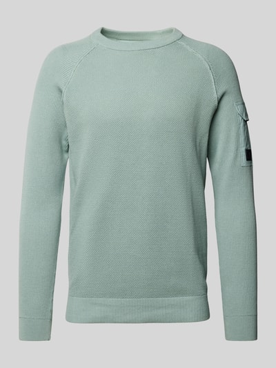 s.Oliver RED LABEL Regular fit gebreide pullover met raglanmouwen en structuurmix Lindegroen - 1