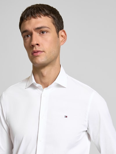 Tommy Hilfiger Tailored Slim Fit Business-Hemd mit Knopfleiste Weiss 2