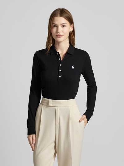 Polo Ralph Lauren Poloshirt im langärmligen Design Modell 'JULIE' Black 4