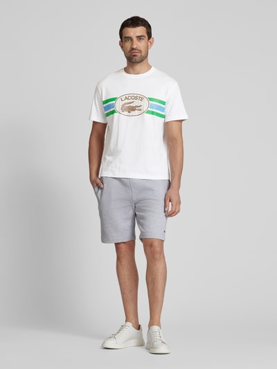 Lacoste T-shirt z nadrukiem z logo Biały 1