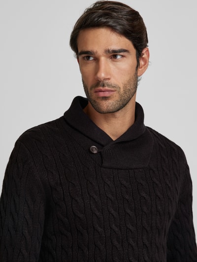 Jack & Jones Premium Strickpullover mit Stehkragen Modell 'CRASH' Black 3