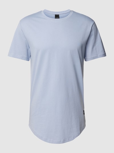 Only & Sons T-shirt met afgeronde zoom, model 'MATT' Bleu - 2