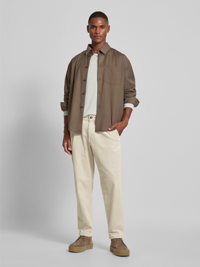 BOSS Orange Relaxed Fit Cordhose mit Bundfalten Modell 'Chino-Shyne' Sand 1