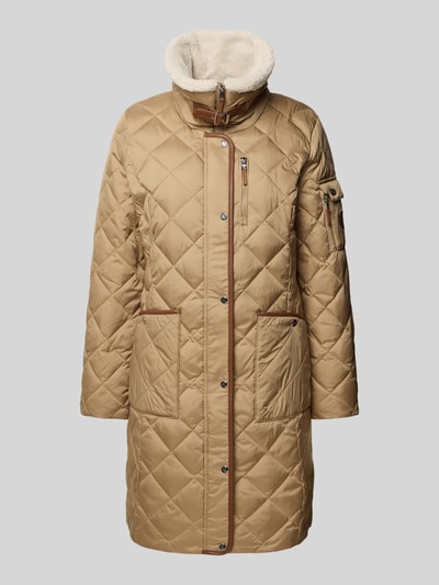 Lauren Ralph Lauren Gewatteerde lange jas met opstaande kraag en ritssluiting Beige - 2