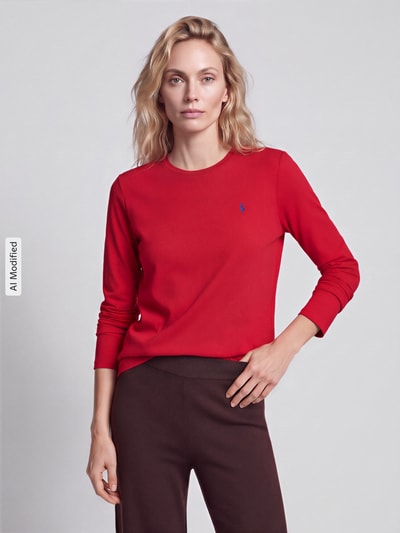 Polo Ralph Lauren Longsleeve mit Logo-Stitching Rot 4