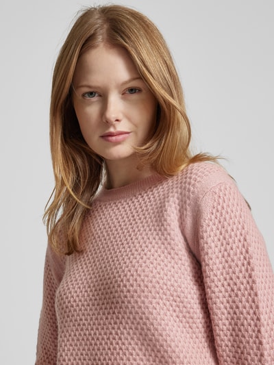 Max Mara Studio Sweter z dzianiny z prążkowanymi wykończeniami model ‘ELLADE’ Brudnoróżowy 3