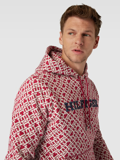 Tommy Hilfiger Hoodie met labelstitching Kersenrood - 3