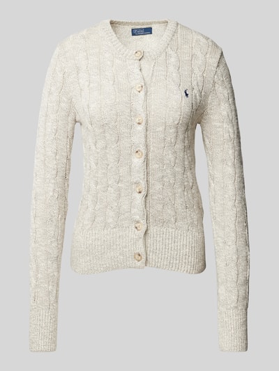 Polo Ralph Lauren Cardigan mit Logo-Stitching Beige Melange 2