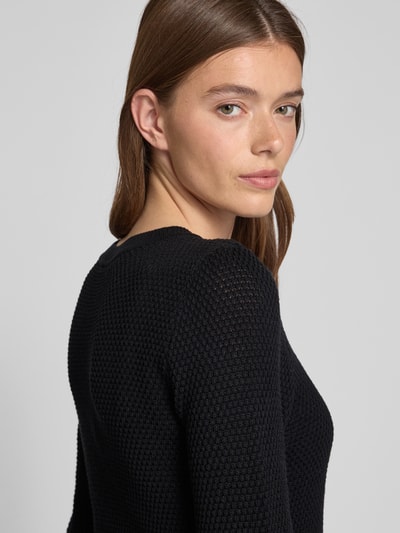Vila Strickpullover mit gerippten Abschlüssen Modell 'dalo' Black 3
