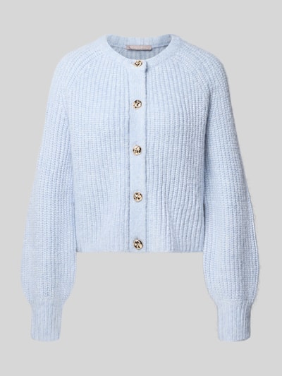 Produktfoto, Regular Fit Cardigan in Strick-Optik von Christian Berg Woman Selection, hellblau, Rundhalsausschnitt, Knopfleiste, Damenmode