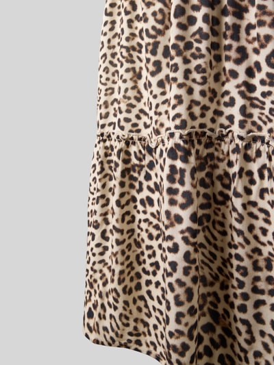 Productfoto, Strandkleid aus Viskose im Allover-Look van Jake*s Casual, dames, zuiver viscose, recht model, all-over look, bandjes met vetersluiting, dierenprint, zachte textuur
