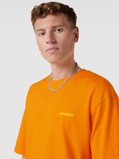 REVIEW Basic oversized T-Shirt mit Logo Detail Orange 3
