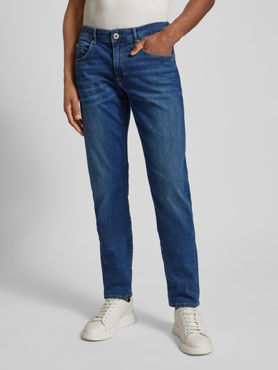 Petrol Slim Fit Jeans im 5-Pocket-Design Jeansblau 4