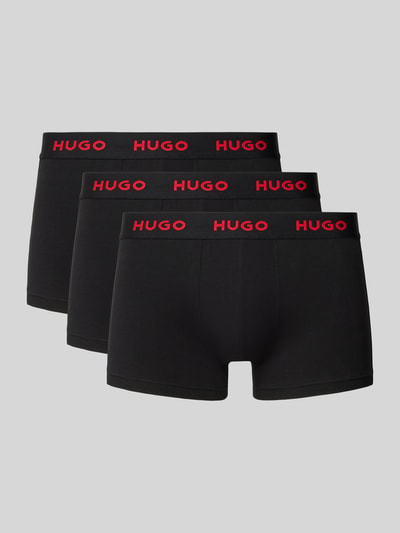 HUGO Trunks mit elastischem Label-Bund im 3er-Pack Black 1