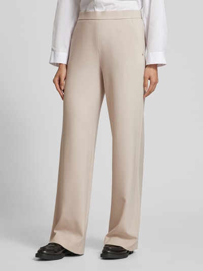 Raffaello Rossi Wide leg stoffen broek met structuurmotief, model 'PALINA' Beige - 4