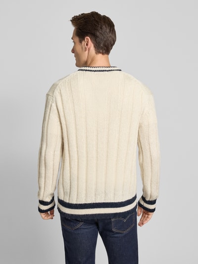 SELECTED HOMME Relaxed fit gebreide pullover met wol, model 'ROY' Offwhite - 5