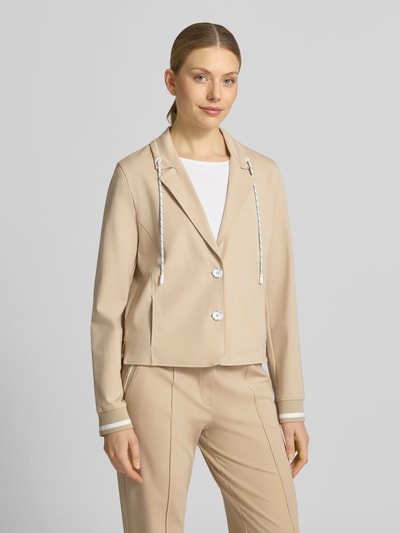 Marc Cain regular fit blazer met steekzakken Zand - 4