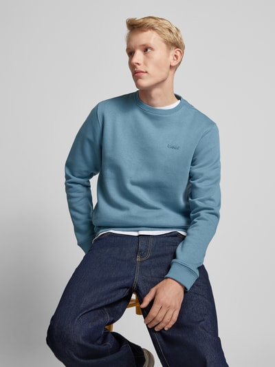 Blend Sweatshirt met ribboorden, model 'Downton' Lichtblauw - 3