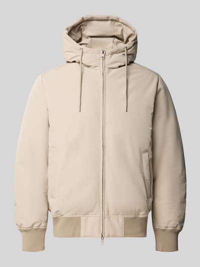 Produktfoto, Jacke mit Kapuze und Eingrifftaschen Modell 'TRACE' von JACK & JONES in Beige, sichtbarer Reißverschluss, strukturierte Oberfläche