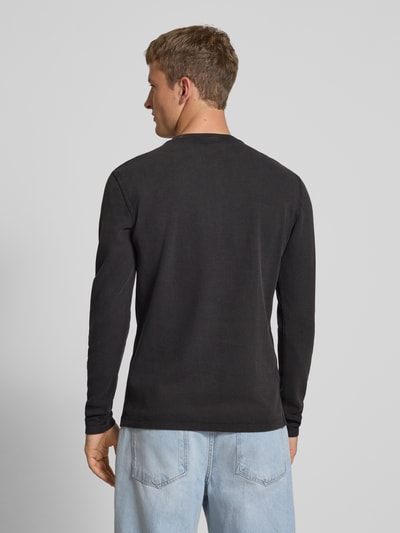 Superdry Longsleeve mit Strukturmuster und Knopfleiste Black 5