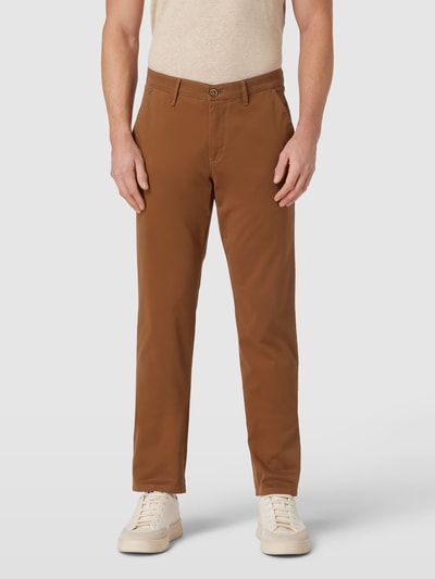 Gardeur Chino met Franse steekzakken, model 'BENITO' Middenbruin - 4