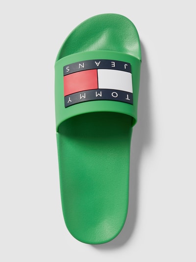 Tommy Jeans Slippers met labelpatch, model 'POOL' Lichtgroen - 4