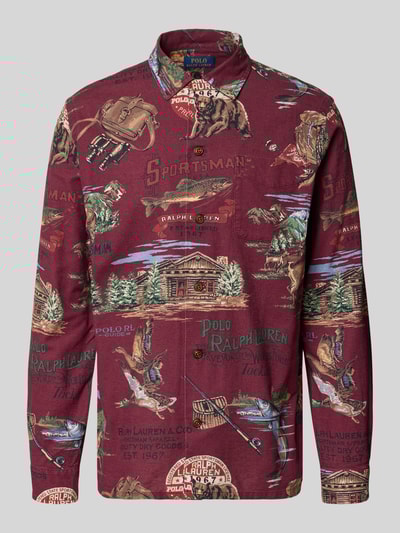 Polo Ralph Lauren Classic Fit Freizeithemd mit Brusttasche Modell 'CLADY' Bordeaux 2