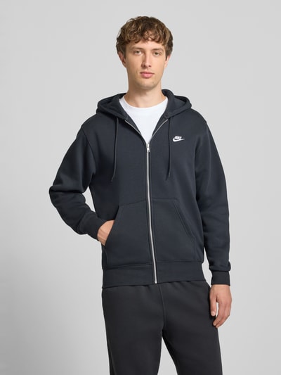 Nike Sweatjacke mit Label-Stitching und Känguru-Tasche Black 4