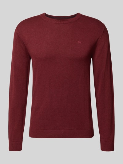 Tom Tailor Regular Fit Strickpullover aus reiner Baumwolle Bordeaux 2