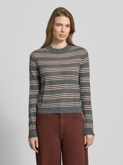 MANGO Strickpullover mit Rundhalsausschnitt Modell 'PEQUE' Anthrazit 4
