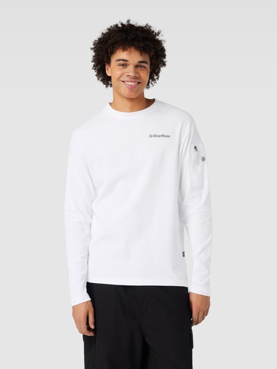 G-Star Raw Sweatshirt mit Reißverschlusstasche am Arm Modell 'Tweeter' Weiss 4