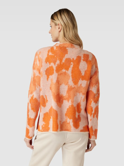 Zero Gebreide pullover met all-over motief Abrikoos - 5