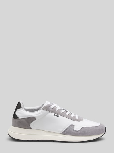 BOSS Sneaker mit echtem Veloursleder und Label-Schriftzug Weiss 4