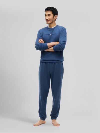 Tommy Hilfiger Spodnie dresowe o kroju regular fit z czystej bawełny z napisem z logo Niebieski 1