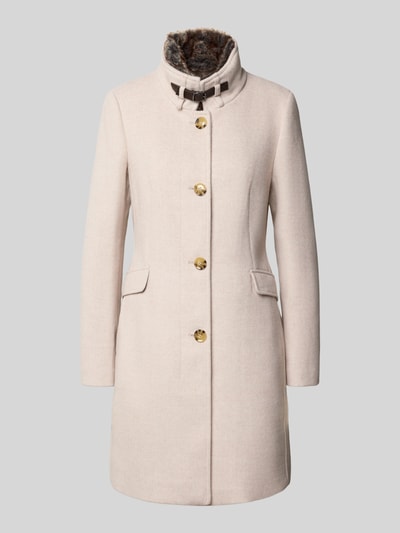 Christian Berg Woman Selection Regular fit lange jas met wol Zand gemêleerd - 2