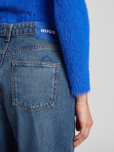 Hugo Blue Jeansy z szeroką nogawką i 5 kieszeniami model ‘Leni’ Jeansowy niebieski 3