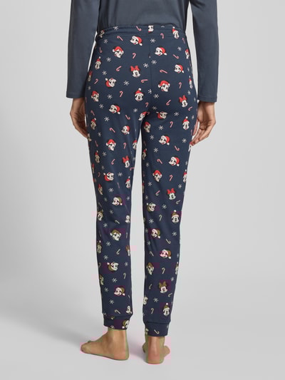 Jake*s Casual Pyjama-Hose im Allover-Look mit elastischem Bund Dunkelblau 5