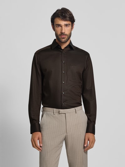 OLYMP Modern Fit Business-Hemd mit Kentkragen Dunkelbraun 4