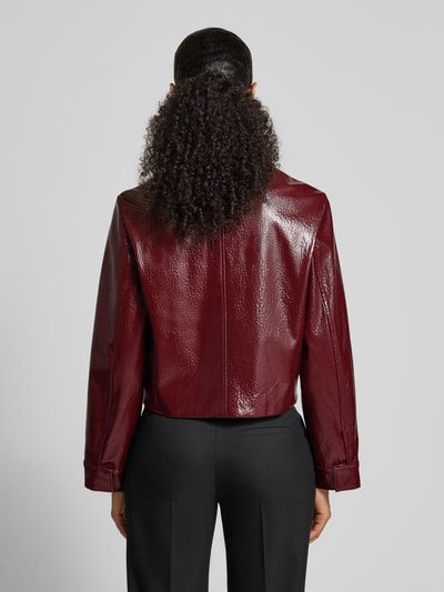 Jake*s Collection Jacke mit Umlegekragen und Eingrifftaschen Aubergine 5