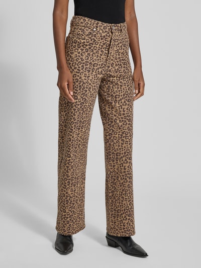 Tom Tailor Denim Wide Leg Jeans aus Baumwoll-Mix Modell 'LINOU' Mittelbraun 4