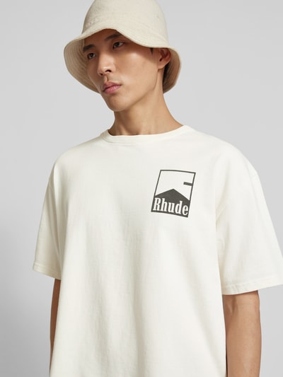 RHUDE T-Shirt mit Label-Detail Offwhite 3