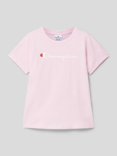 CHAMPION T-shirt z nadrukiem z logo Różowy 1