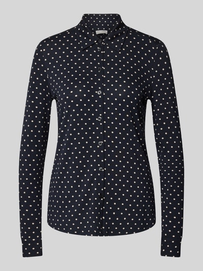 Marc O'Polo Regular Fit Jersey-Langarmbluse aus Viskose-Mix mit Polka Dots Marine 2