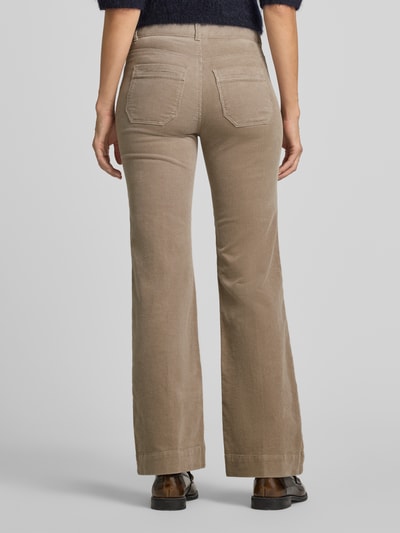 Christian Berg Woman Corduroy broek met opgestikte sierstrookzakken Steengrijs - 5