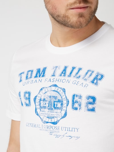 Tom Tailor T-Shirt mit Logo-Print  Weiss 3