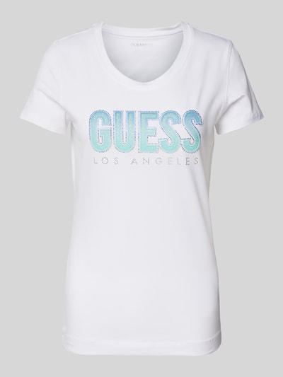 Guess T-Shirt mit Label-Print Weiss 1