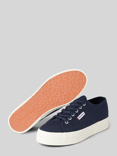 Superga Low Top Sneaker in unifarbenem Design mit Label-Detail Marine 4