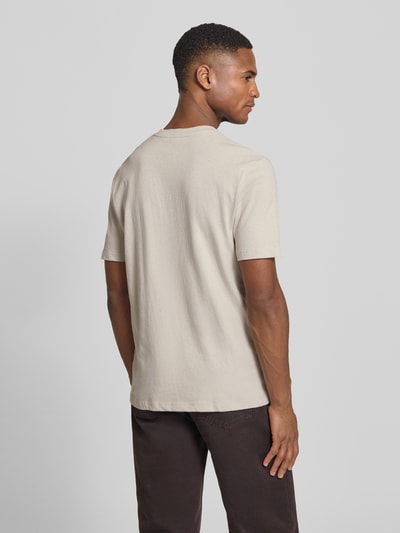 Tiger of Sweden T-shirt met geribde ronde hals model 'Olaf' Taupe - 5