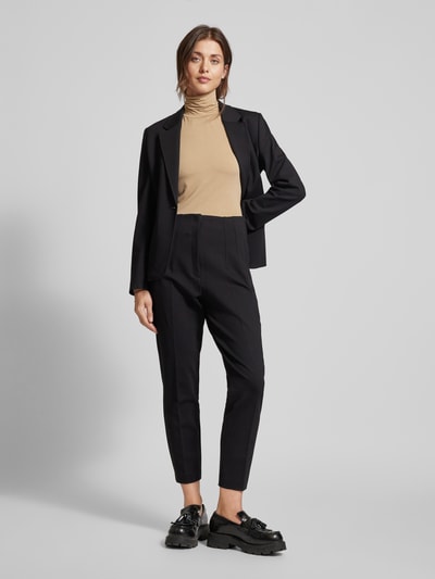 s.Oliver BLACK LABEL Jersey broek met persplooien Zwart - 1